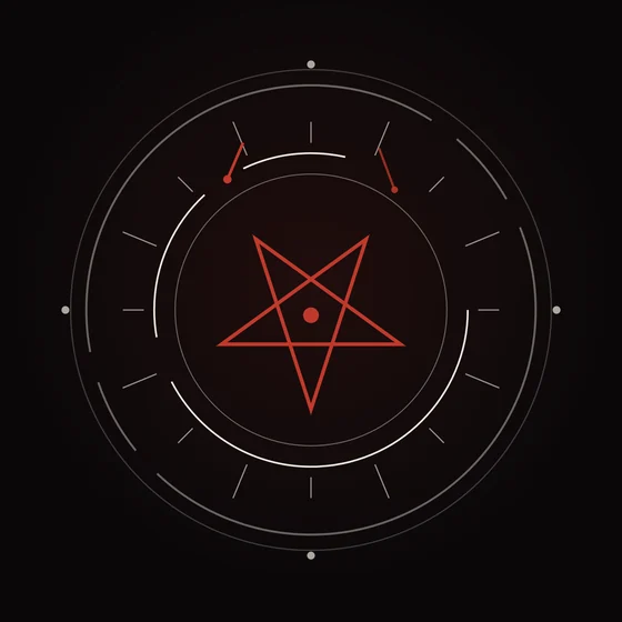 The Book I sigil framed in its ward, in color on ink
